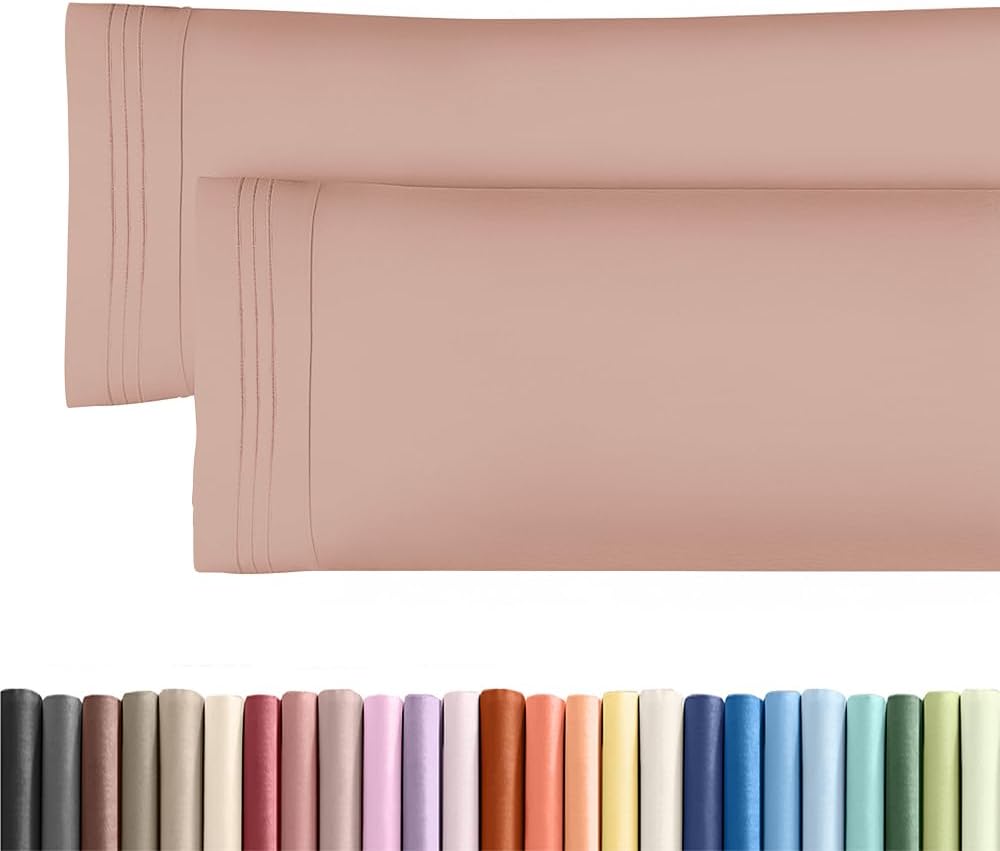 Skiennix Body Pillowcases Set of 2 | Soft 20x54 Long Pillow Covers for Side Sleepers - Wrinkle-Free, Machine Washable, Mauve