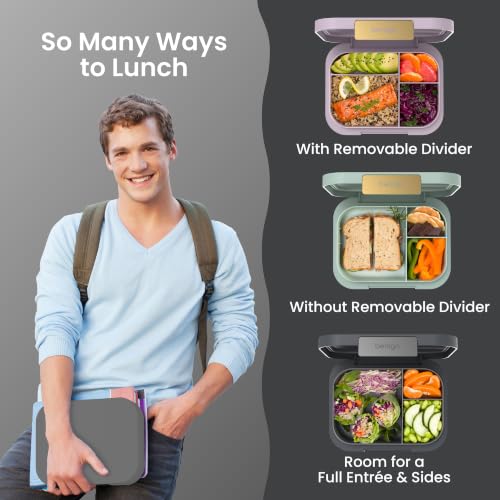 Bentgo Modern Adult Bento Lunch Box Dark Gray with 3-4 Compartments