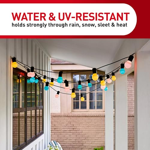 Command Outdoor Light Clips 64-Pack - Damage-Free Clear Hooks & Strips for Hanging Lights