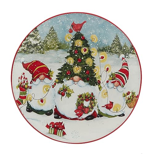 Medium Christmas Gnomes Salad Plates Set of 4 Holiday Dinnerware