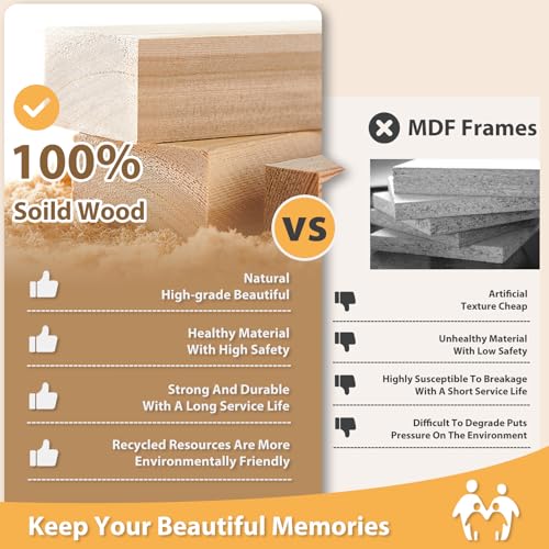 Light Brown 11x14 Solid Wood Picture Frame with Mat - Wall Mount & Tabletop Display