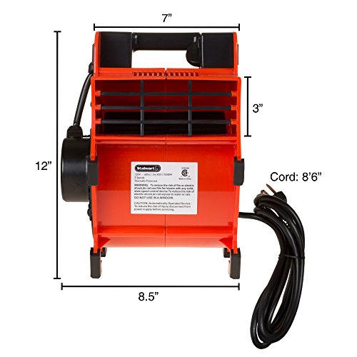 Heavy-Duty 3-Speed Floor & Carpet Dryer Fan - 1600W Portable Air Mover