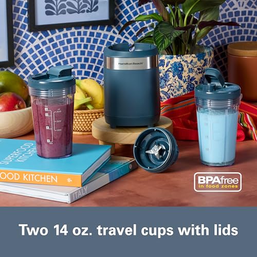 Hamilton Beach Portable Blender for Smoothies - 2 Travel Jars, 400W Personal Blender