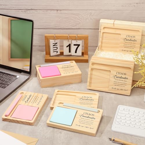 10 Pcs Employee Appreciation Gifts Wooden Sticky Note Holders with Inspirational Quote - Coordinator Variation