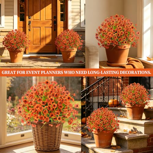 Artificial Fall Yellow Flower Topiary Balls - Outdoor & Indoor Decor, 2 Pack with Variation Yellow Violet