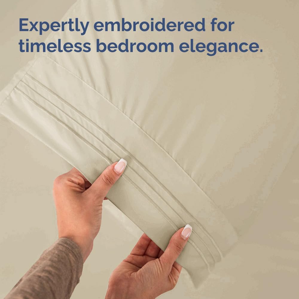 King Pillow Cases by [Brand Name] - Ultra Soft Hotel Quality Covers | Cozy, Wrinkle-Free & Fade Resistant - 4 Piece Set in Wheat