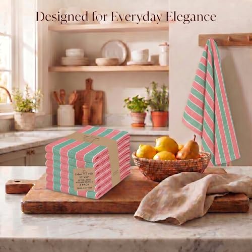 Urban Villa Christmas 20" x 30" Cotton Kitchen Towels Set of 6 (Variation: 20" x 30" / 114 Christmas)