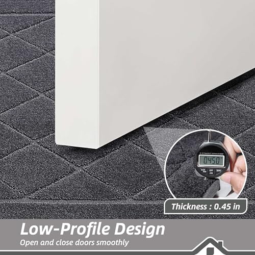 BEQHAUSE Dirt Trapper Door Mat 32x48 Inch Non-Slip Indoor/Outdoor Grey