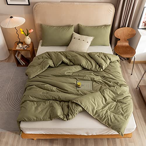 ROSGONIA Queen Comforter Set Olive Green 90x90 inches - All Season Boho Bedding, 3pcs
