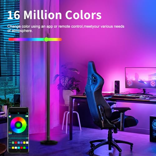 Halucky 63-Inch RGB Corner Floor Lamp 2 Pack with Music Sync & App Control
