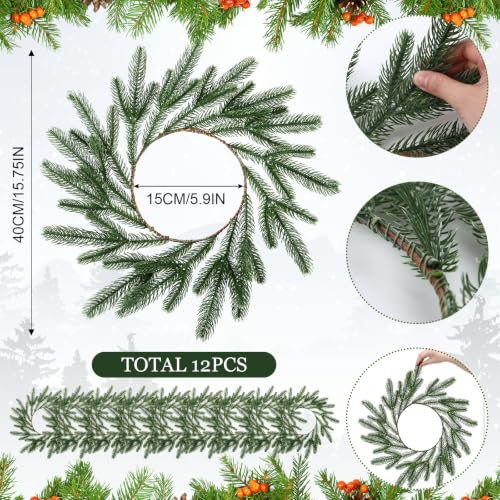 Christmas Placemat Set of 12 Artificial Norfolk Wreath Charger