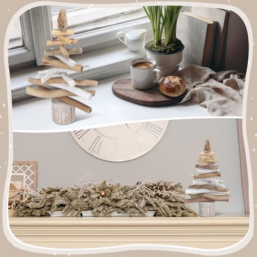 Rustic Driftwood Christmas Tree Tabletop Décor 12.2in - Civaner (Rustic Variant)