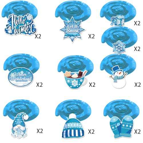 40 Pcs Winter Party Decorations, NO-DIY Winter Wonderland Party Decorations Hanging Swirls, Winter Decorations Whirls Glitter Foil Ceiling Swirls Streams for winter Party