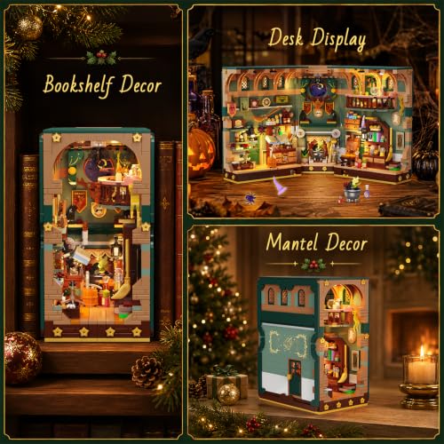 INSOON 2026 Christmas Advent Calendar Book Nook Building Set with Lights