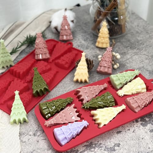 Christmas Tree Silicone Molds 2-Pack – 18-Cavity Fondant, Candy, Soap & Candle Molds