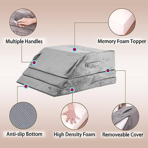 Jakoola 24" Adjustable 3-Height Leg Elevation Pillow for Blood Circulation & Swelling Relief