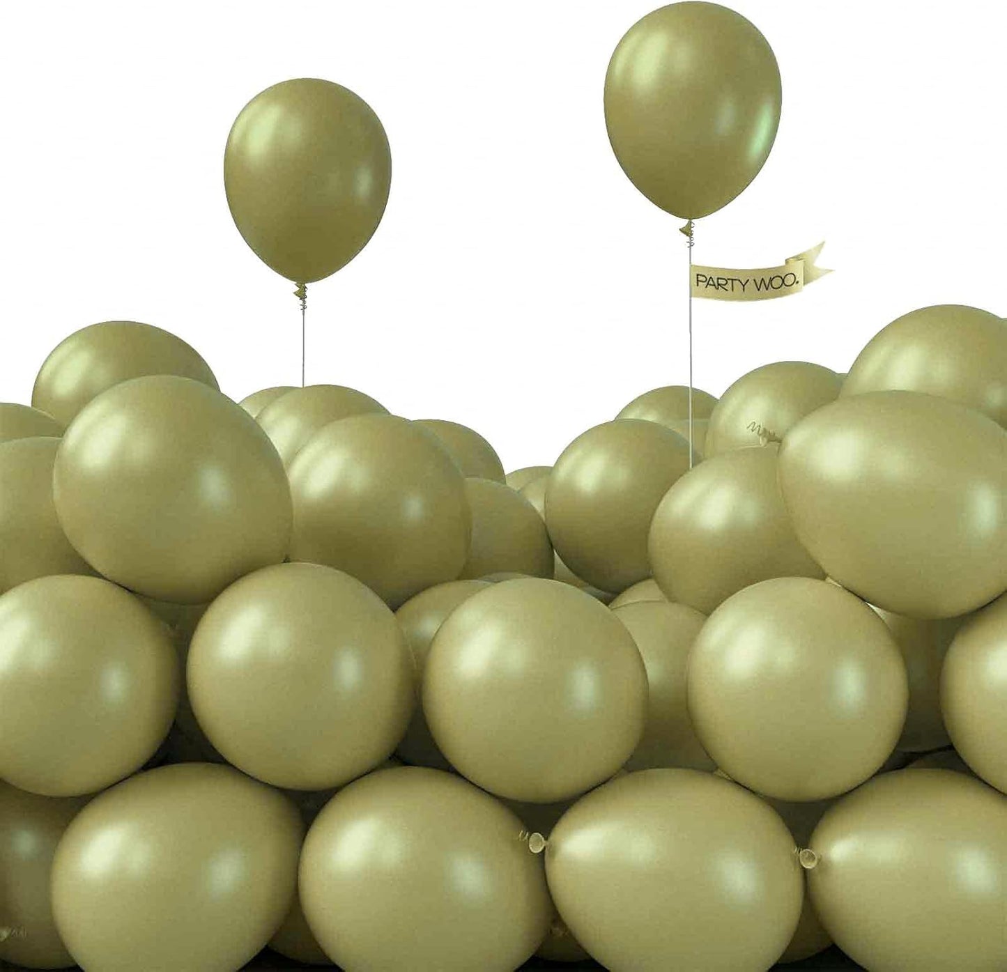 PartyWoo Sage Green Balloons - 100 Pack of 5-Inch Olive Boho Latex Balloons for Celebrations