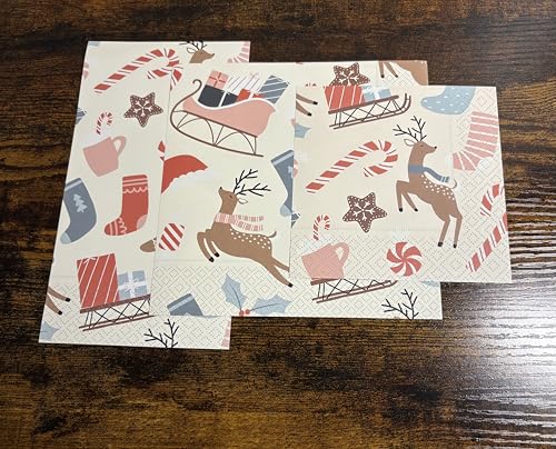 IHR Dancing Deer Gingerbread 5" x 5" 3-Ply Cocktail Napkins, 20-Count