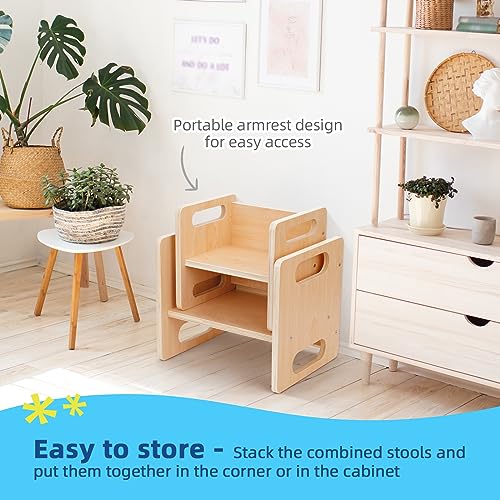 Montessori Wooden Toddler Table and Chair Set - Multipurpose Kids Activity Furniture