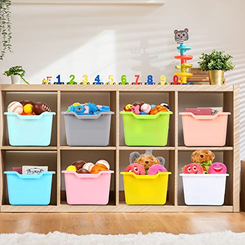 16-Piece Plastic Cubby Bins for Classroom Candy Colors Storage Organizer