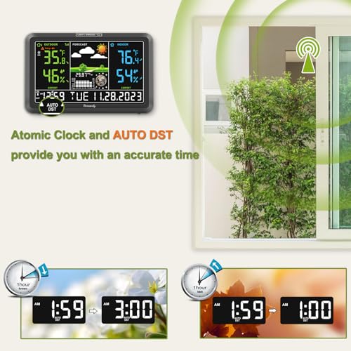 DreamSky Weather Station Indoor Outdoor Thermometer Wireless, Atomic