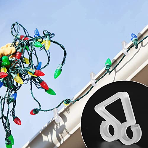 Vikdio 30-Pack Gutter Hooks for Outdoor Lights, White – No-Scratch Clip-On Light Clips