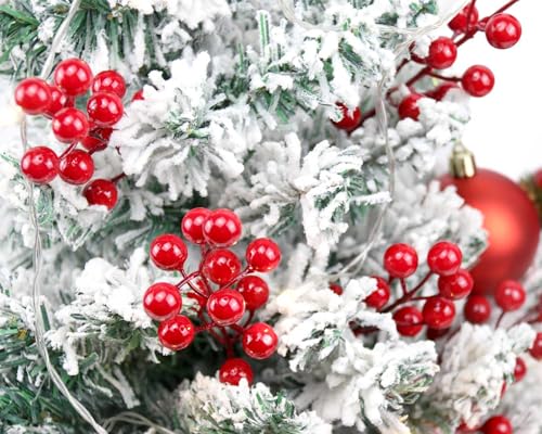 60-Pack Artificial Red Holly Berries on 8.2