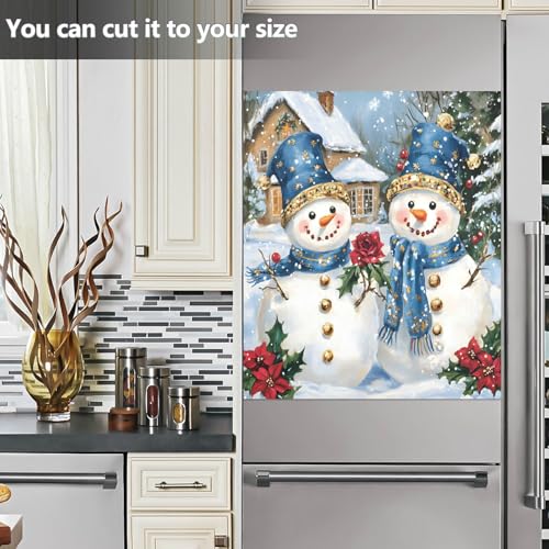 ALAZA Snowman Snowflakes Dishwasher Magnet Cover Front Door 23x26 in Decor