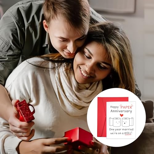 1 Year Paper Anniversary Card - Sweetest Day Gift for Him Her