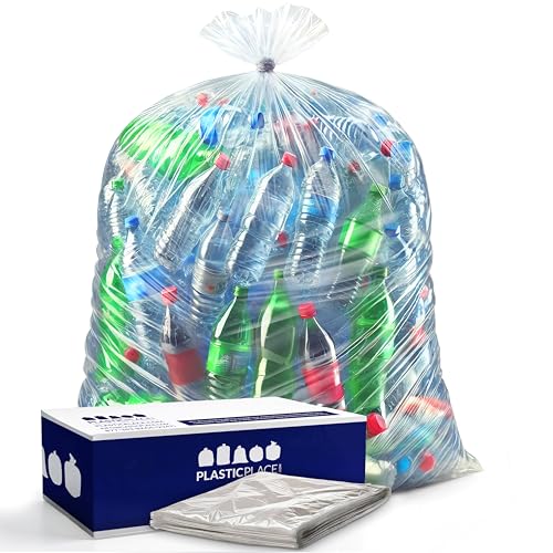 Heavy Duty 55-60 Gallon Trash Bags - Clear, 2 Mil Thick, 50 Pack
