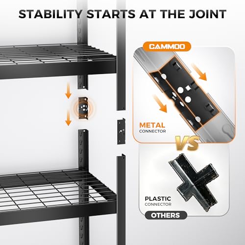 Heavy Duty Wire Storage Shelves 40 x 20 x 60 Inches, 4-Tier Steel Rack with Labels