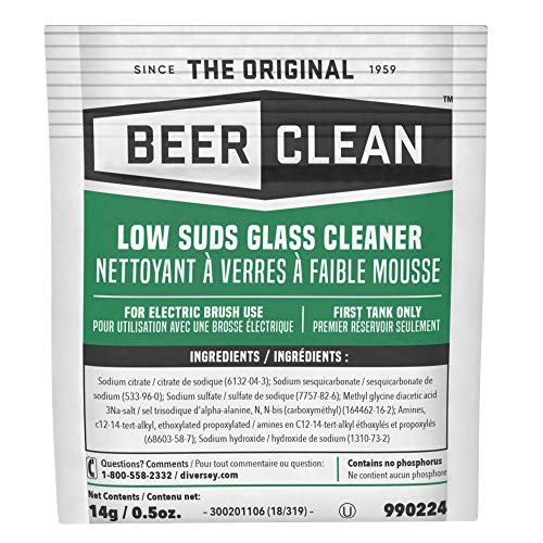 Diversey Beer Clean Glass Cleaner Powder 0.5oz Pack of 100 for Bar & Restaurant