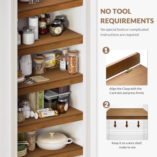 Gashell Bamboo Wire Shelf Cover 24W x 12D for Pantry & Closet Storage
