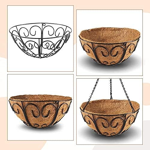 Butterfly Shape | 2 Pack Metal Hanging Planter Baskets - Round Wire Holders with Coco Coir Liners for Indoor/Outdoor Garden Decor