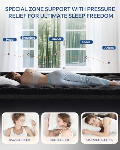 BEDELITE Dual Layer Memory Foam Mattress Topper Twin XL Black 4 Inch Cooling Gel Support