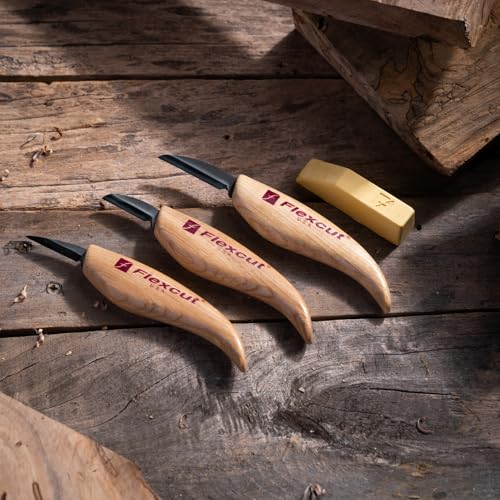 3-Piece Wood Carving Knife Set - High Carbon Steel Blades & Ergonomic Handles