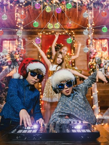 BBTO Christmas LED Disco Ball String Lights 1.57 Inch Mixed Colors Party Decor