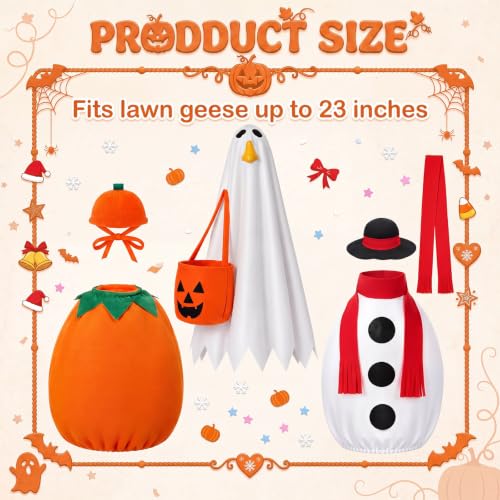 Silicherry 3-Piece Halloween Fall Porch Goose Outfit Set - 23 Inch Elegant Style