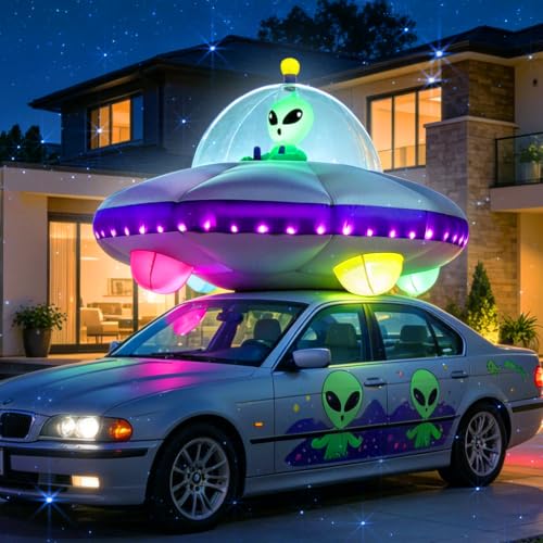 Inflatable UFO Car Decorations Kit for Halloween Trunk or Treat