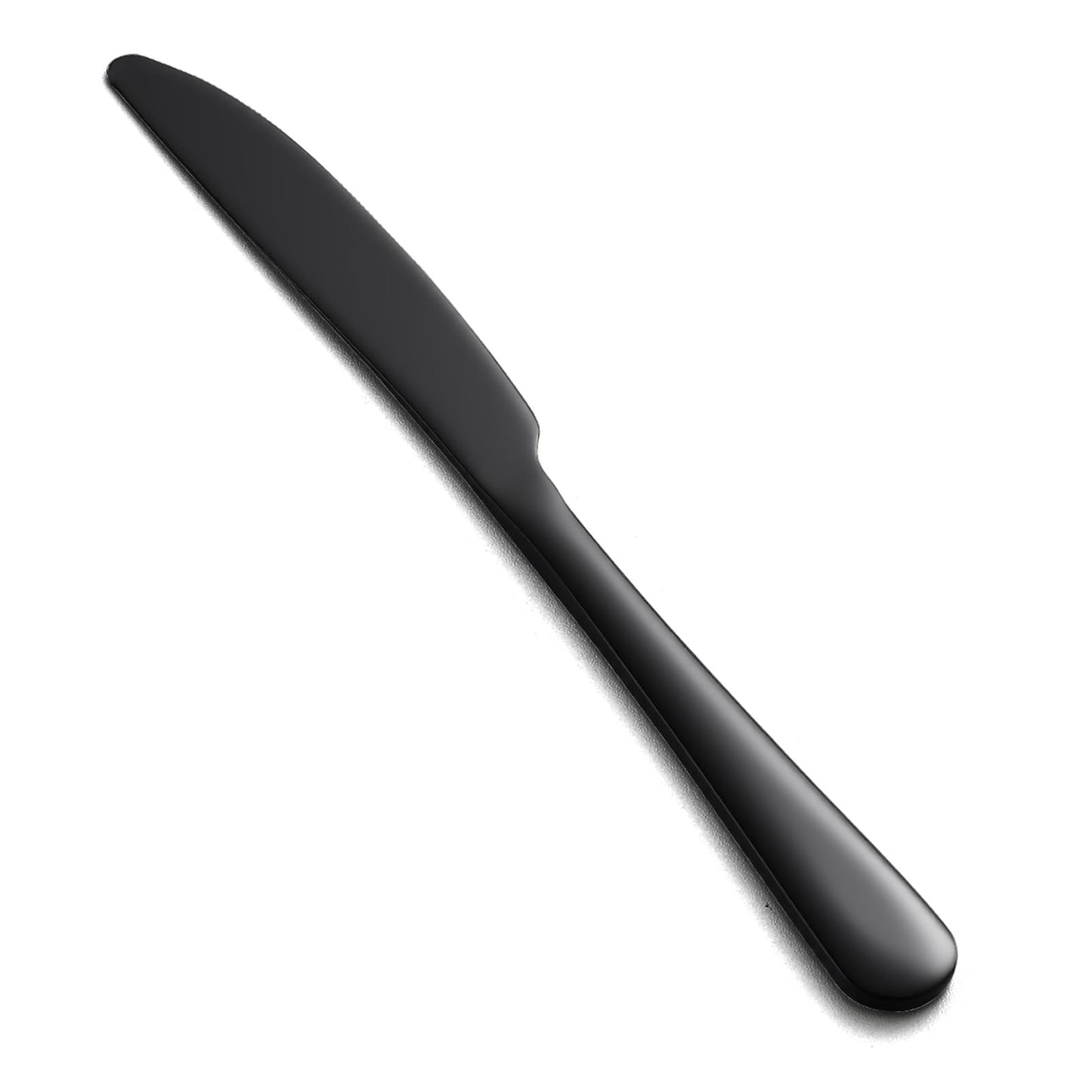 MNLWSP Butter knives 16pcs Food-Grade Stainless Steel black knife 9inch dinner knives seamless black silverware easy to clean Dishwasher Safe