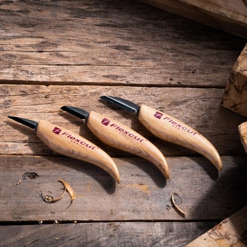 3-Piece Wood Carving Knife Set - High Carbon Steel Blades & Ergonomic Handles