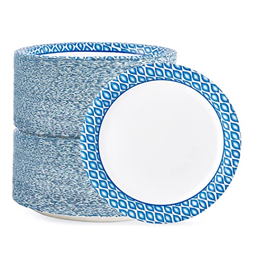 MUCHII 8.375 Inch Disposable Paper Plates - 300 Count Bulk Pack, Camo Edges