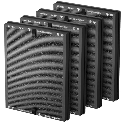 HAP602 Original 4-Pack Replacement Filter Set for ECOSELF HAP602 Air Purifier - 3-in-1 Filter including Pre-Filter & Activated Carbon