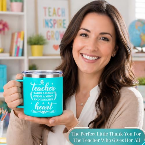 TSIMPLE Teacher Variation: 14oz Insulated Coffee Mug with Handle – Thank You Gift for Teachers Women