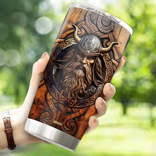 Viking Cup Tumbler 20oz Gifts for Men Dad Husband Vikings Stainless