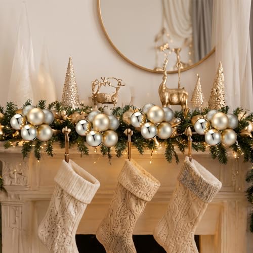 Soulchen 24 Pack Gold Christmas Ornament Picks - Shatterproof Holiday Decor