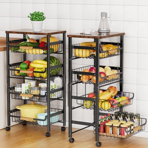 Storico 5-Tier Rolling Utility Cart Kitchen Storage