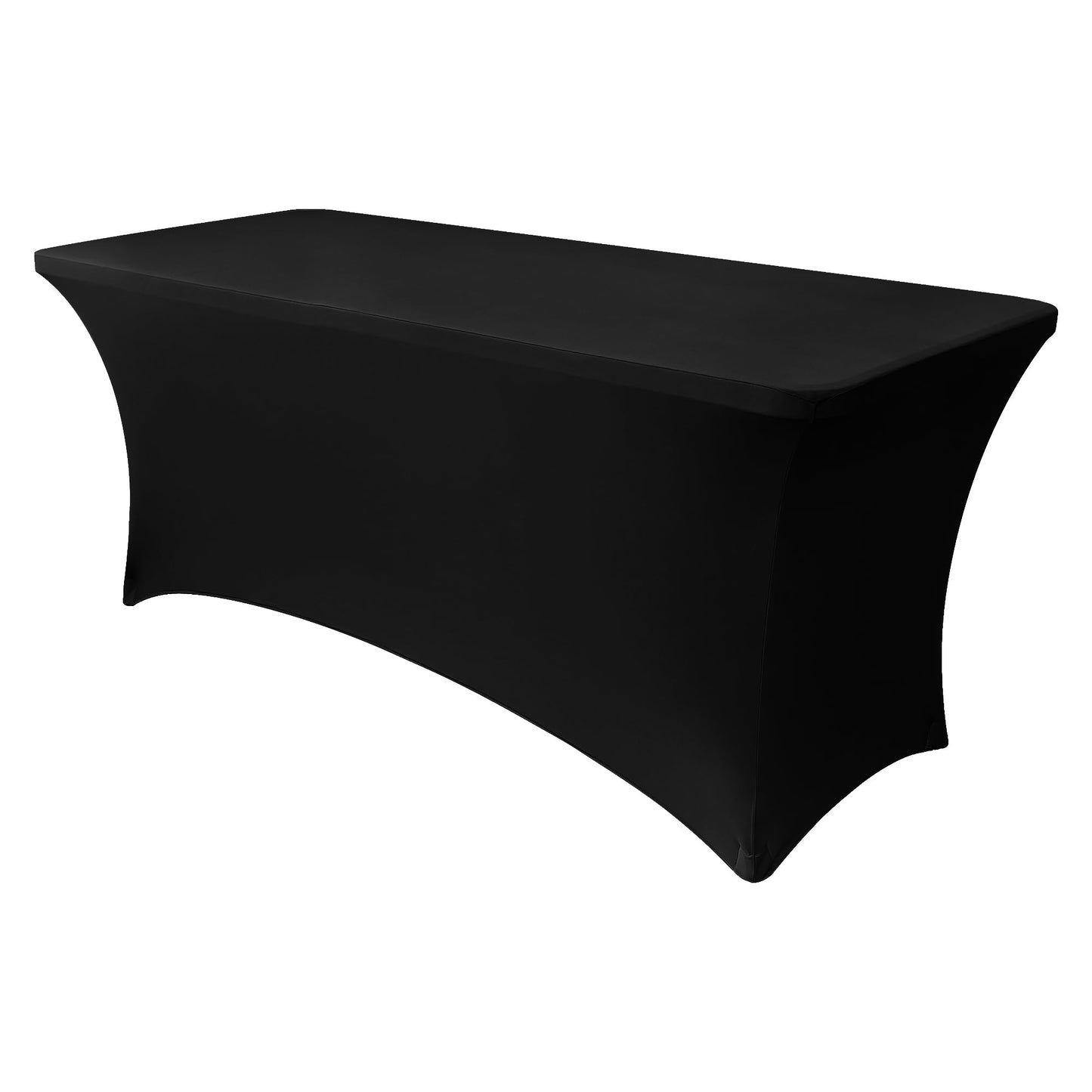 Obstal Spandex Table Cover 5ft Fitted Tablecloth Rectangular - Black Rectangle Folding Table Cloth for Birthday Party Wedding Banquet, 60L x 30W Inch