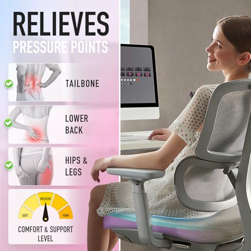 SUNROX Heather Chestnut Gel Memory Foam Seat Cushions Set of 4 16x17 Inch