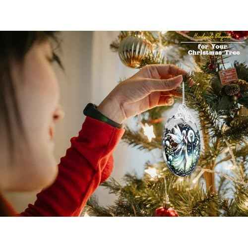 Stained Glass Butterfly Fairy Christmas Ornaments - Handmade Magical Ornaments for Christmas Tree Home Decorations - Unique Gifts for Women, Mom, Daughter, Kids